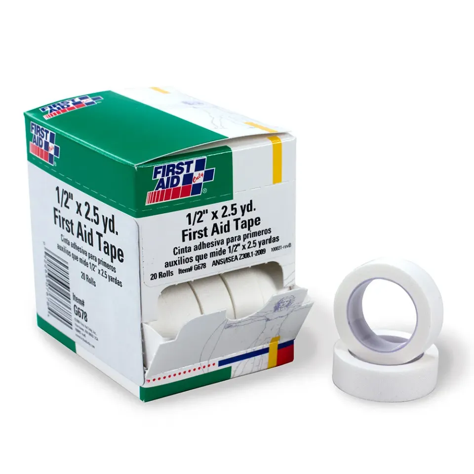 First Aid Only festetape 1/2"x2,5yd 20-pakning hudvennlig