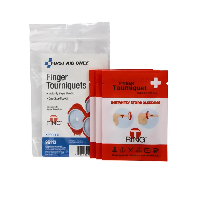 First Aid Only T-Ring fingertourniquet 3-pakning onesize