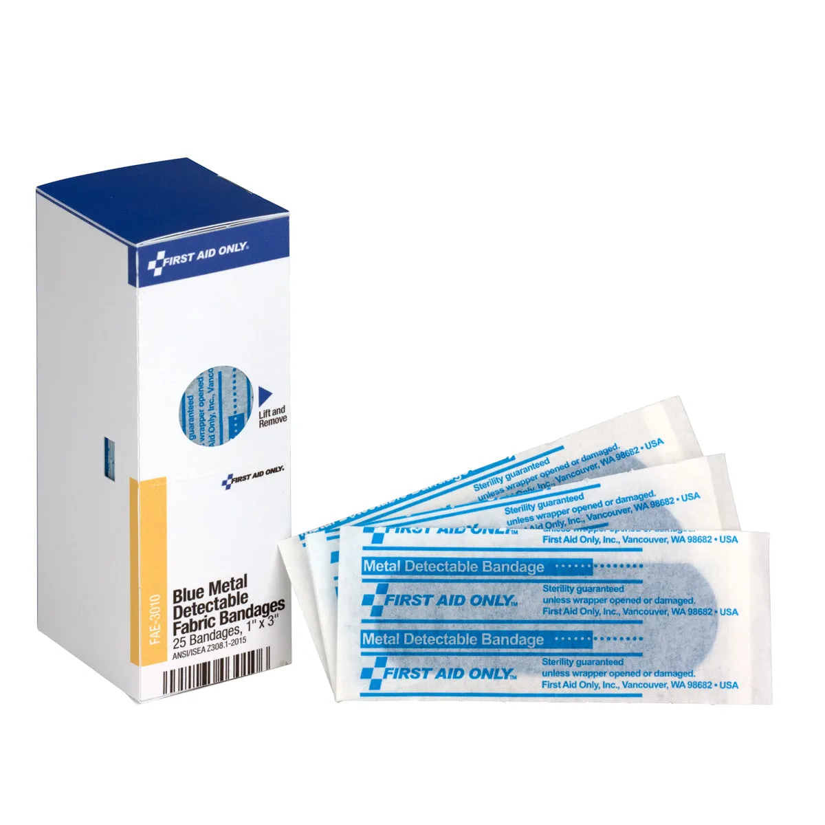 First Aid Only SmartCompliance plaster blå metall 25 stk