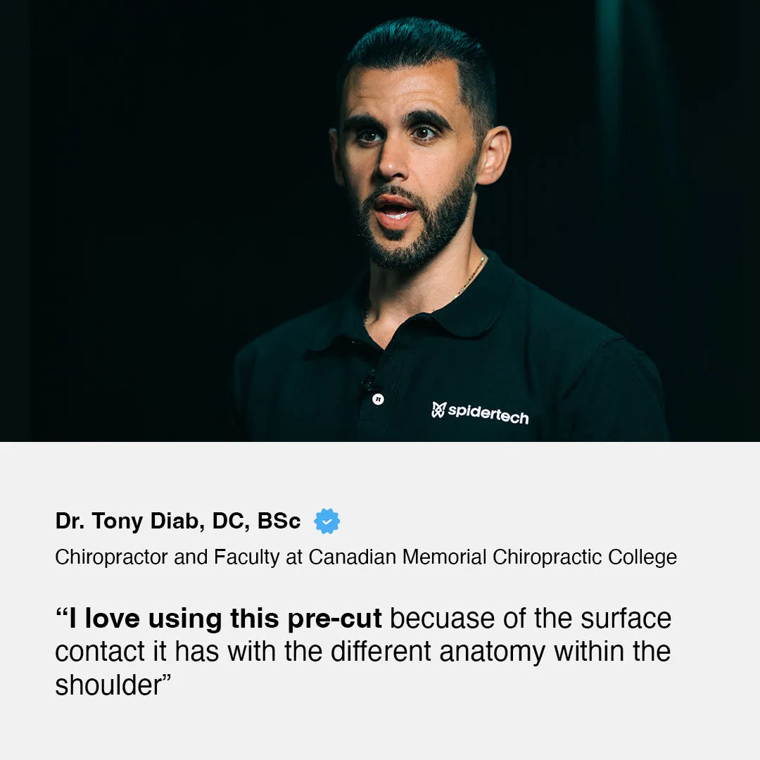 SpiderTech Pro Shoulder kinesiologitape høyre blå 2-pakning