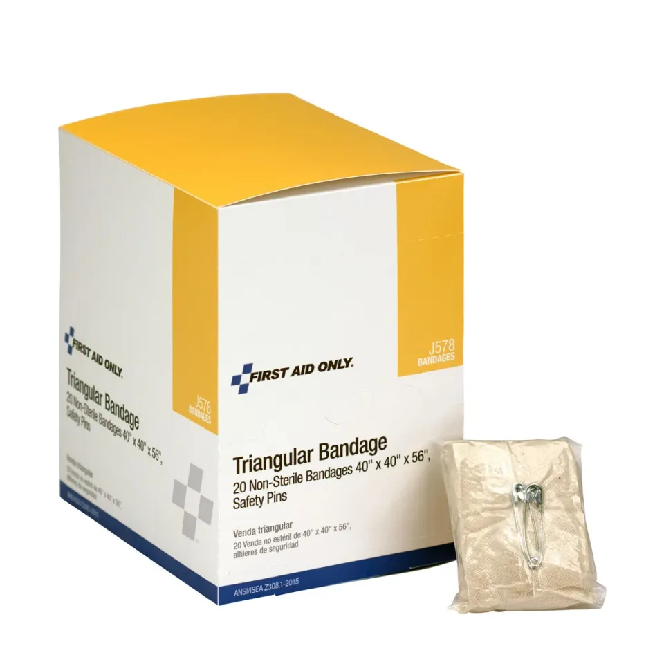 First Aid Only Trekantbandasje muslin 101 cm 20 stk steril