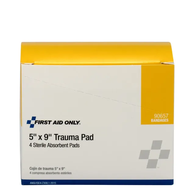 First Aid Only 5"x9" traumapad 4-pk steril absorberende