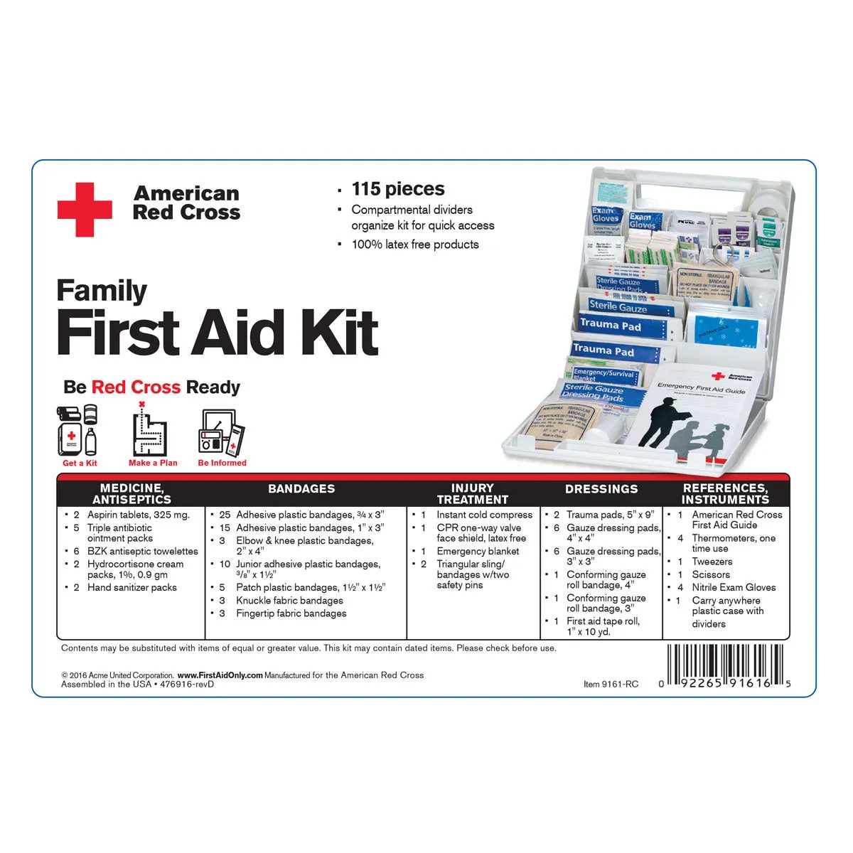 First Aid Only American Red Cross Deluxe førstehjelpsskrin 114