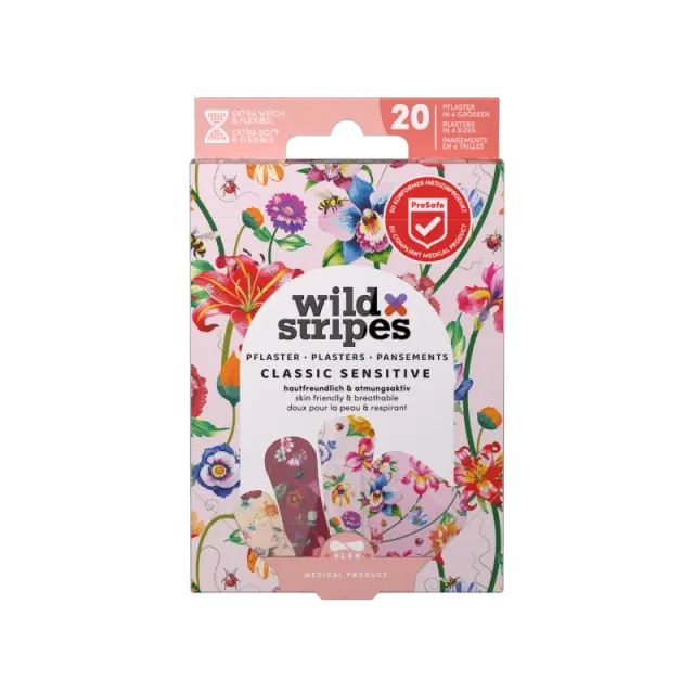 Wild Stripes Vintage Flowers sårplaster 20 stk sensitiv