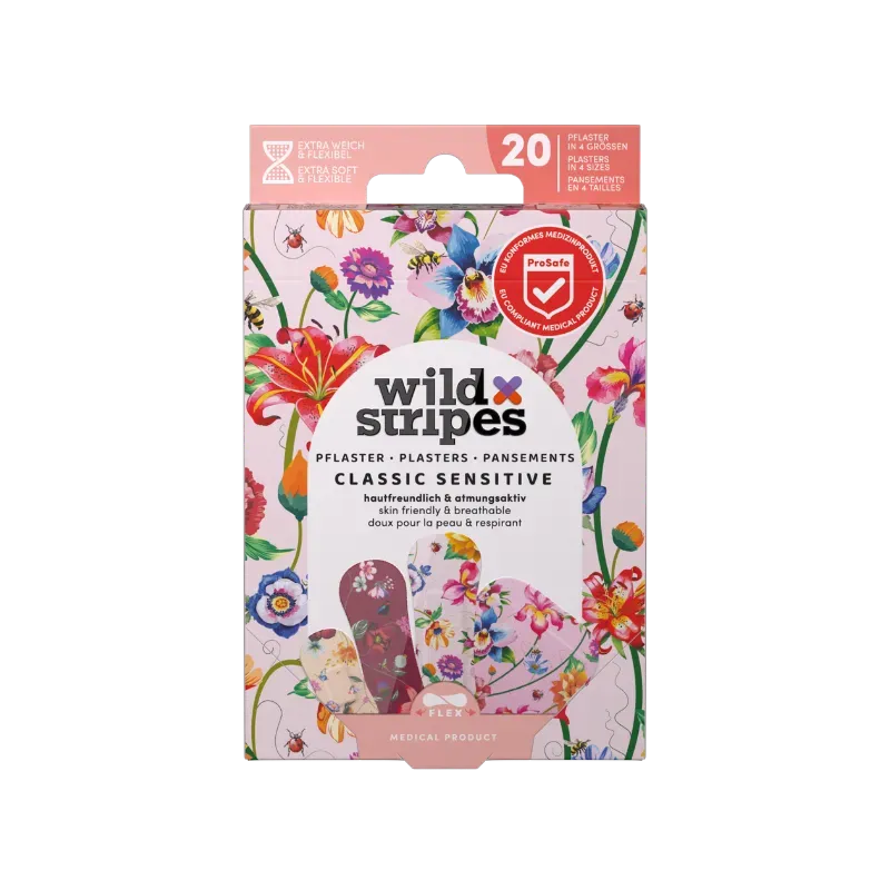 Wild Stripes Vintage Flowers sårplaster 20 stk sensitiv