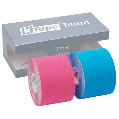 K-tape Team kinesiologitape rød og blå 2x5 m vannavstøtende