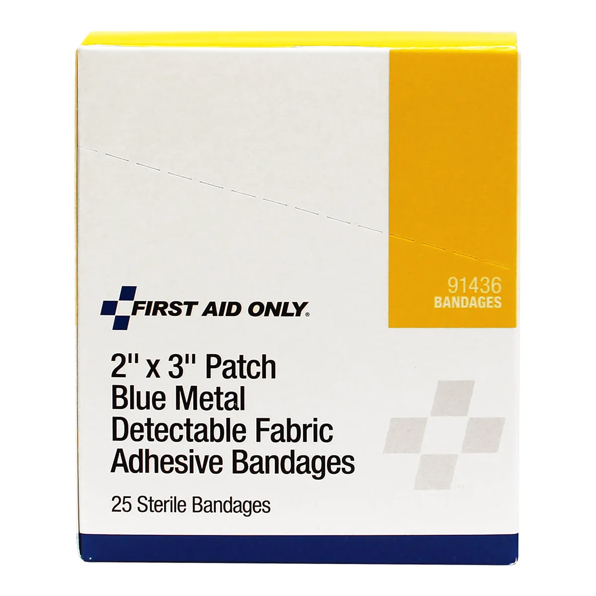 First Aid Only Patch 2x3 plaster blå metall 25 stk