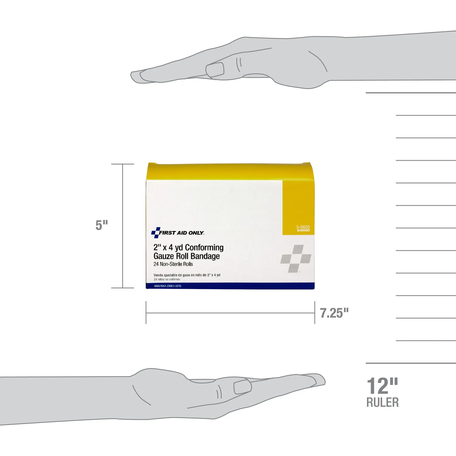 First Aid Only gasbind rull 5 cm x 4,5 m 24 stk elastisk