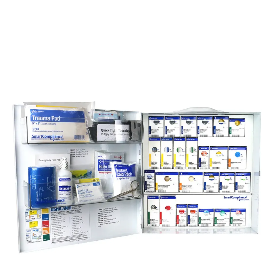 First Aid Only SmartCompliance Large ANSI B førstehjelpsskap metall med medisiner