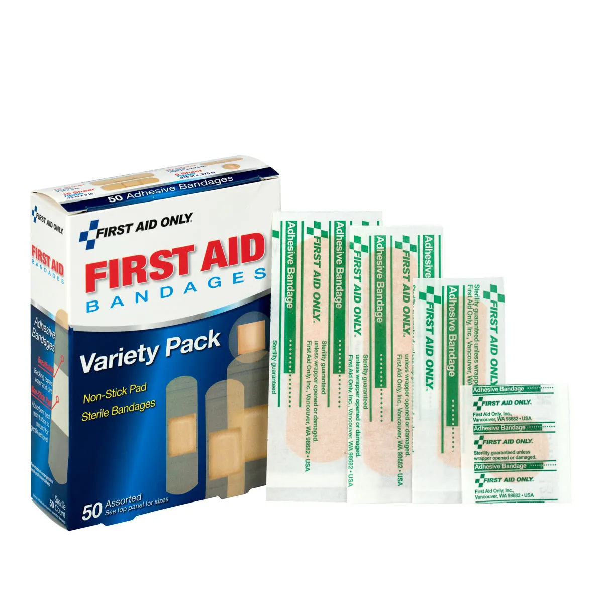 First Aid Only Sheer Strips plaster assortert 50 stk pustende