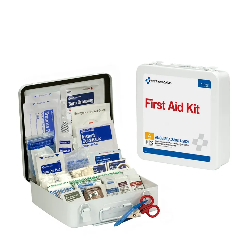 First Aid Only 50 personer førstehjelpsskrin metall 184 deler