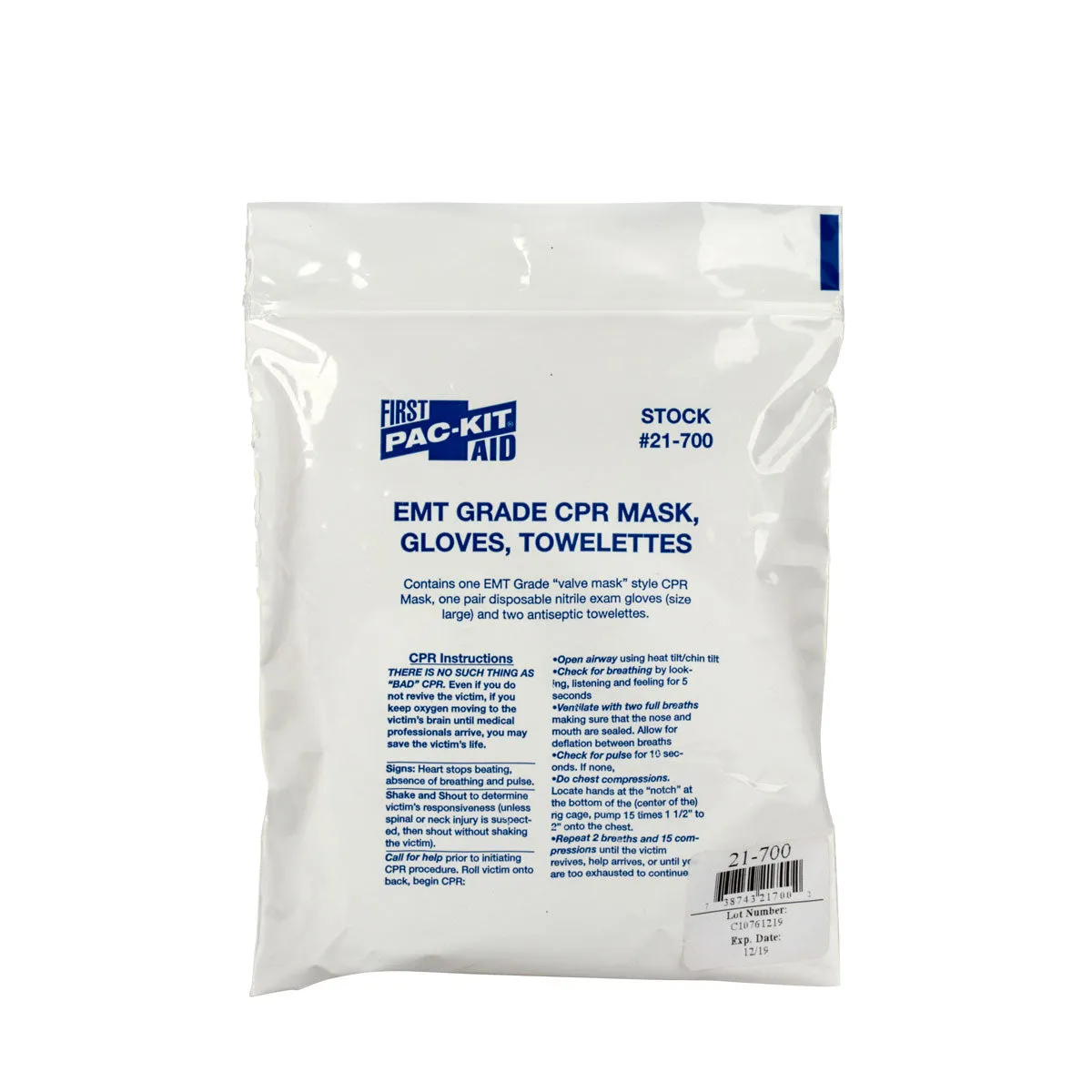 First Aid Only CPR Mask gjenopplivningsmaske 5 deler ventil