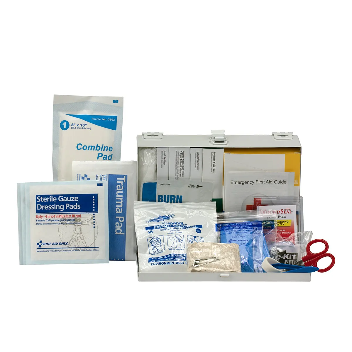 First Aid Only 25 Person ANSI A førstehjelpsskrin 181 deler metall