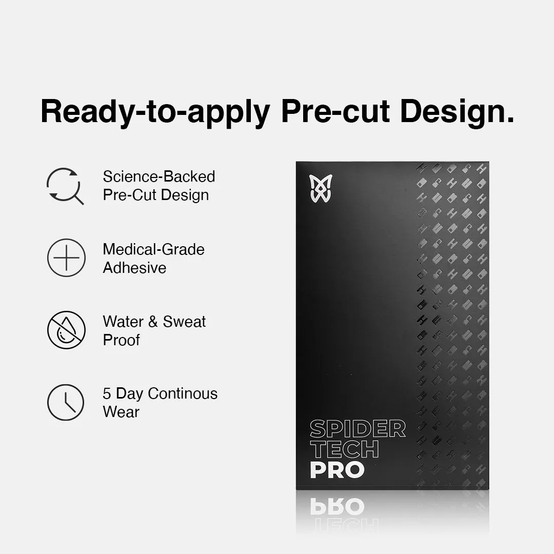 SpiderTech Pro Hip kinesiologitape blå 2-pakning ferdigkuttet