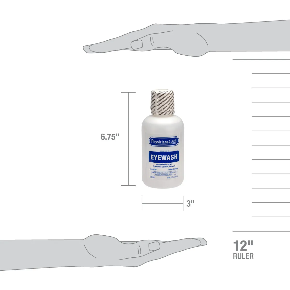First Aid Only øyeskyll 16 oz steril 12 flasker 473 ml