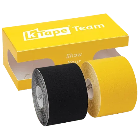 K-tape Team kinesiologitape svart gul 2 x 5 m