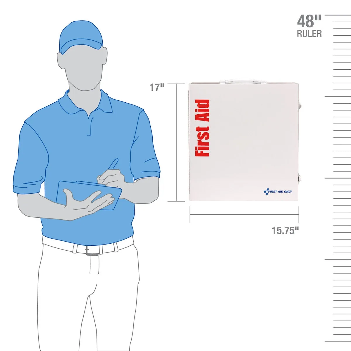 First Aid Only førstehjelpsskap metall 3 hyller 650 deler