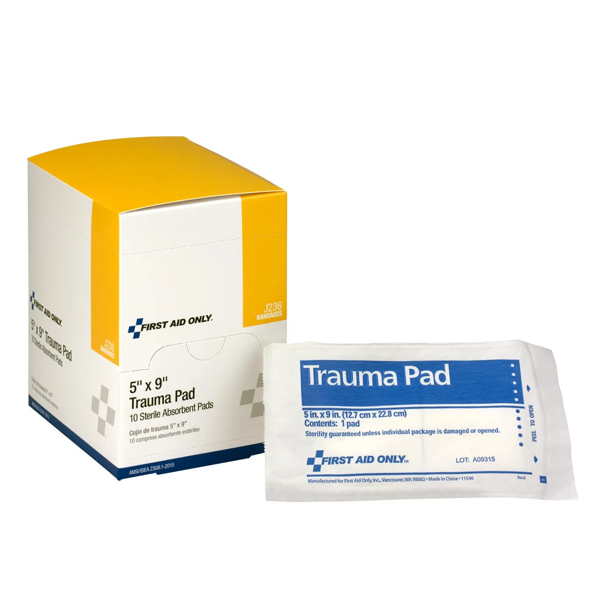 First Aid Only Trauma Pad sårkompress 13x23 cm 10 stk steril