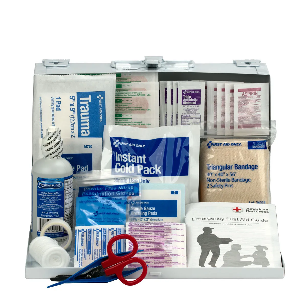 First Aid Only 25 Person First Aid Kit førstehjelpsskrin metall