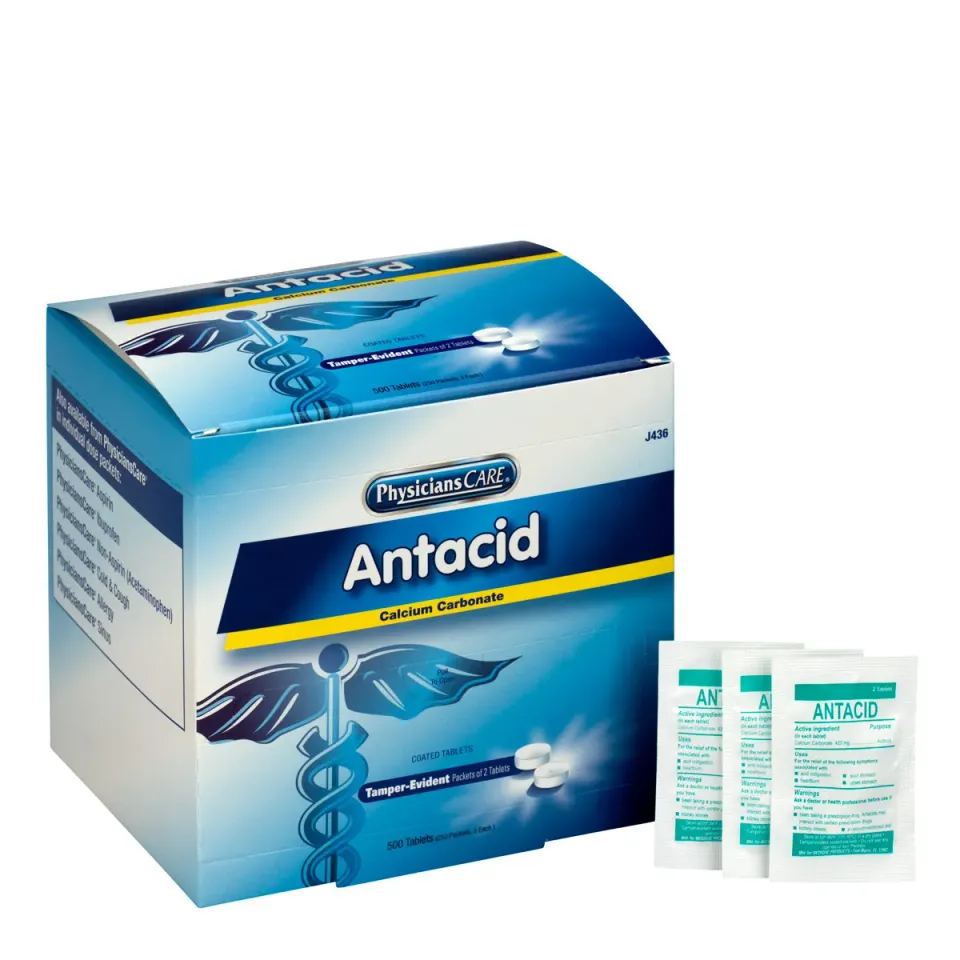 First Aid Only Antacid tabletter 250x2 stk kalsiumkarbonat