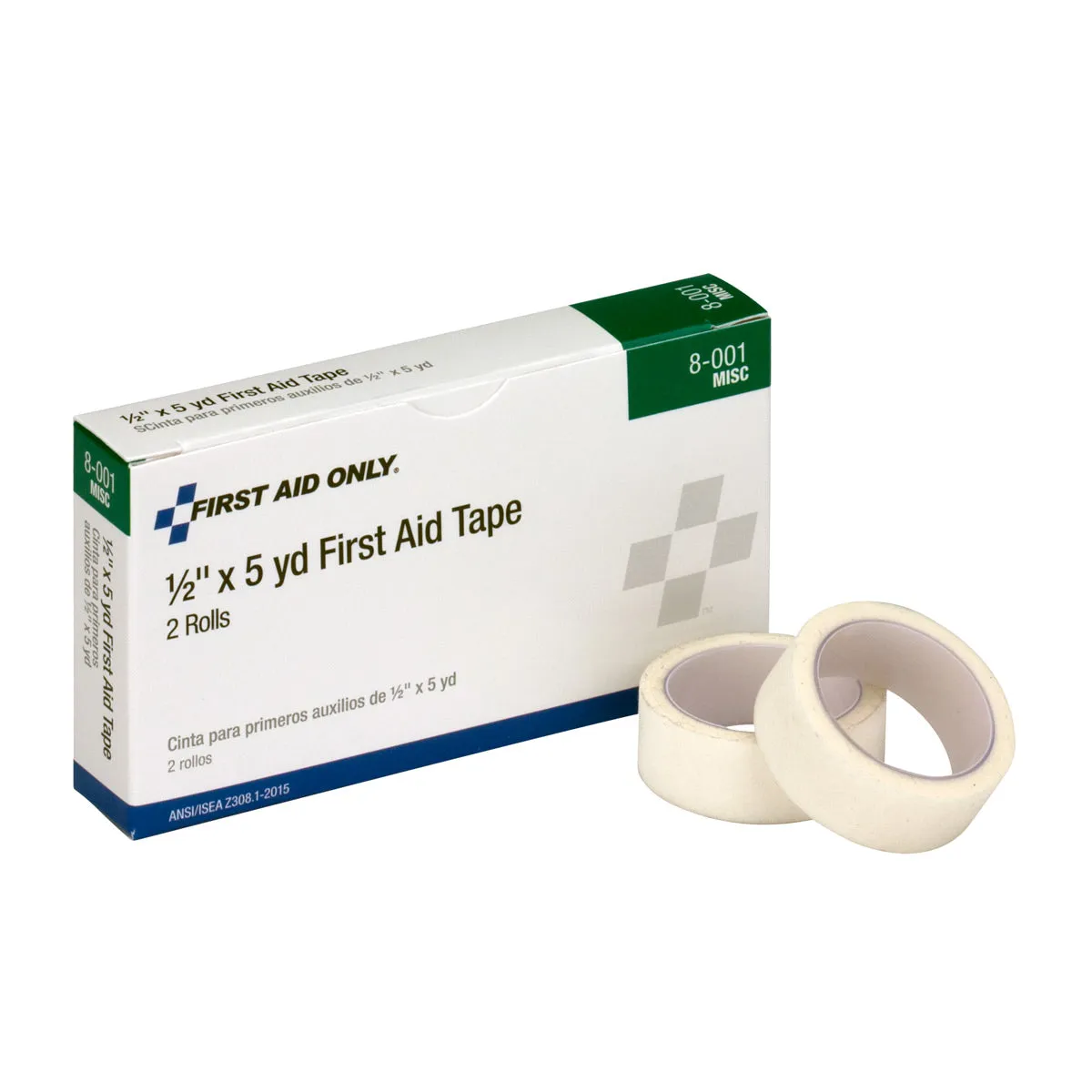 First Aid Only medisinsk tape 1/2"x5yd 2-pakning pustende