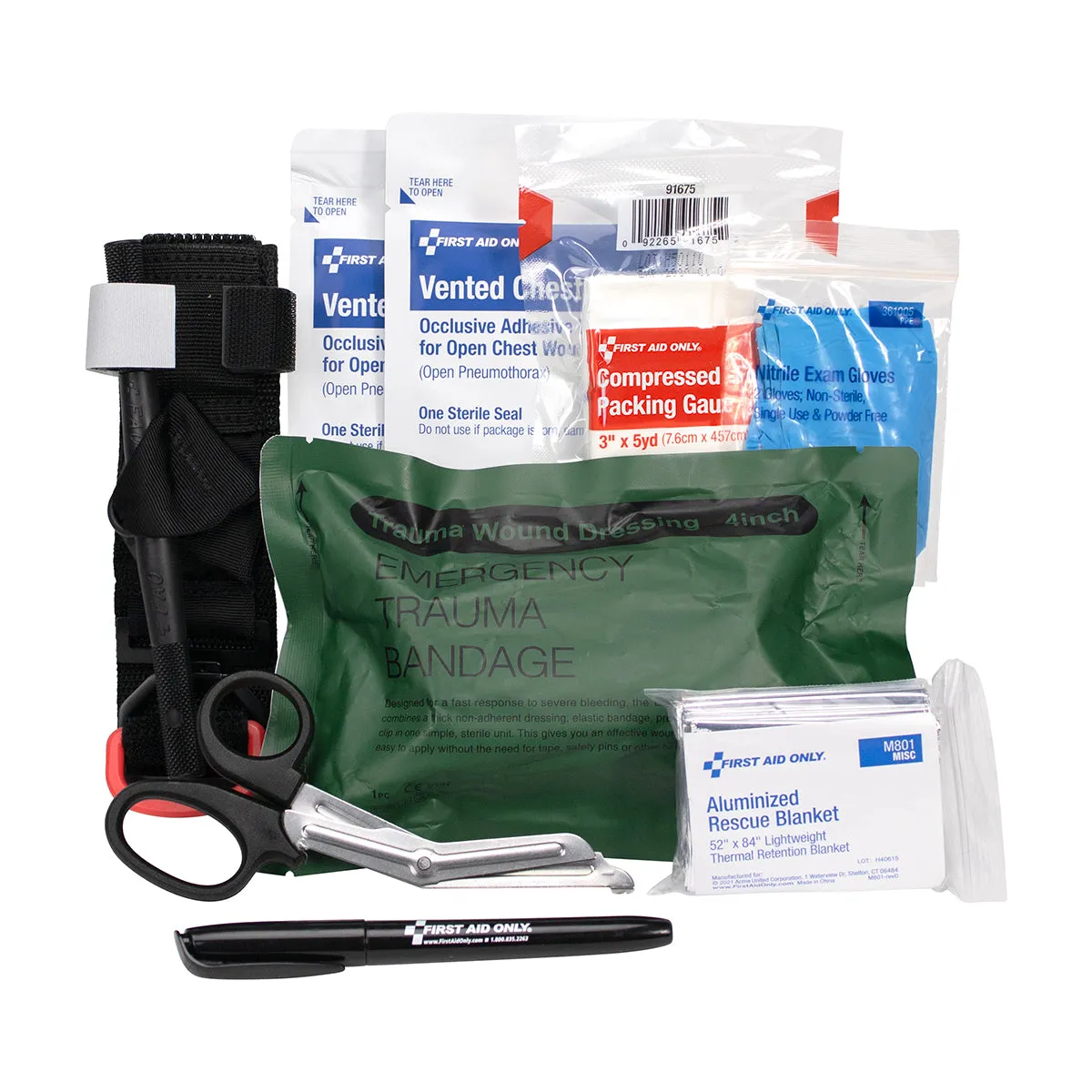 First Aid Only Bleeding Control blødningsstopp sett stoffpose