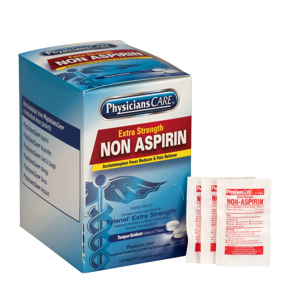 PhysiciansCare Non-Aspirin smertelindring 125x2 porsjoner