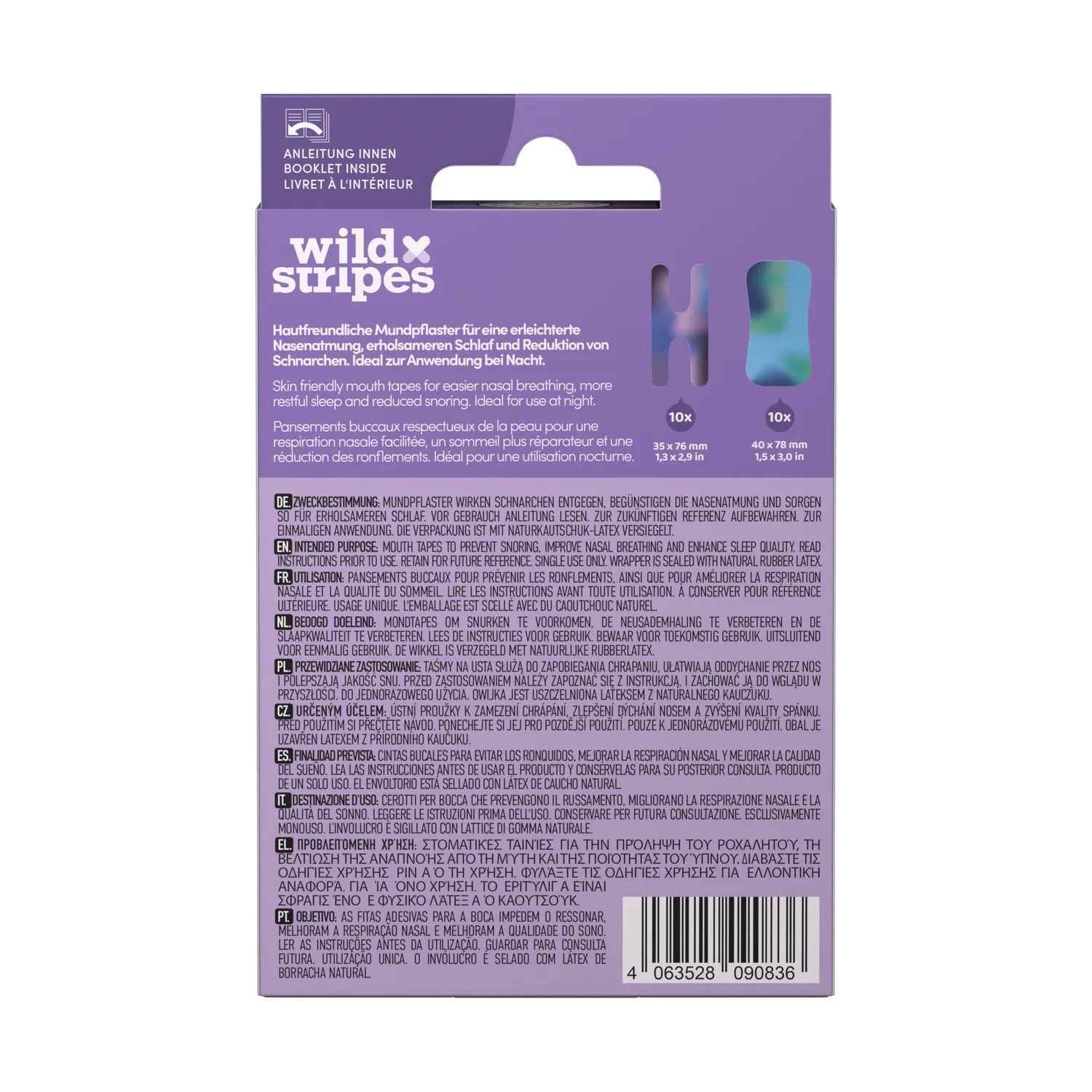 Wild Stripes Mund Tapes Sunset munntape 20 stk mot snorking