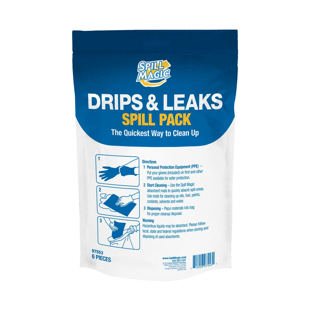 First Aid Only Drips Leaks spillsesett olje og fett