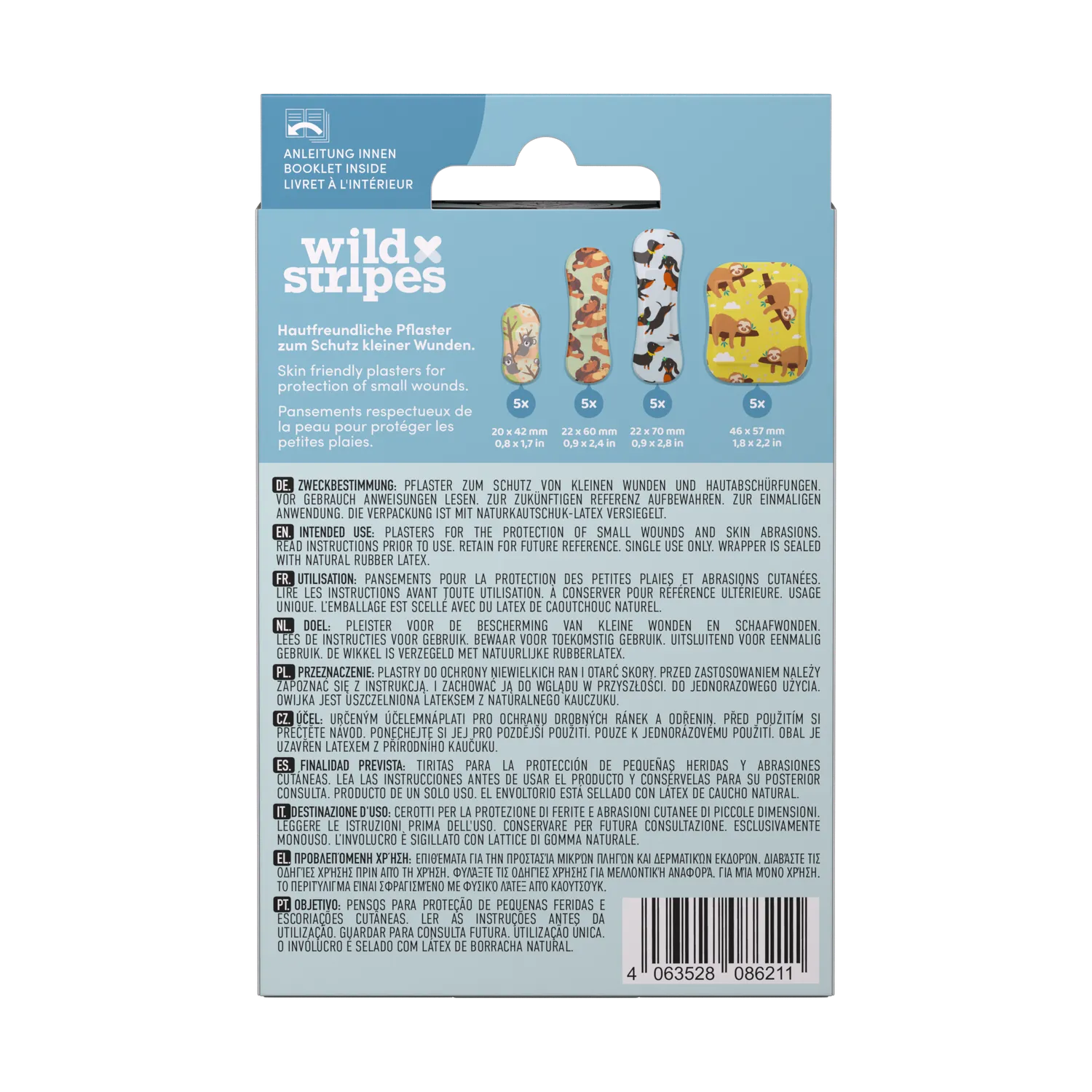 Wild Stripes Kids Sensitive Animal Fun barneplaster 20 stk dyr