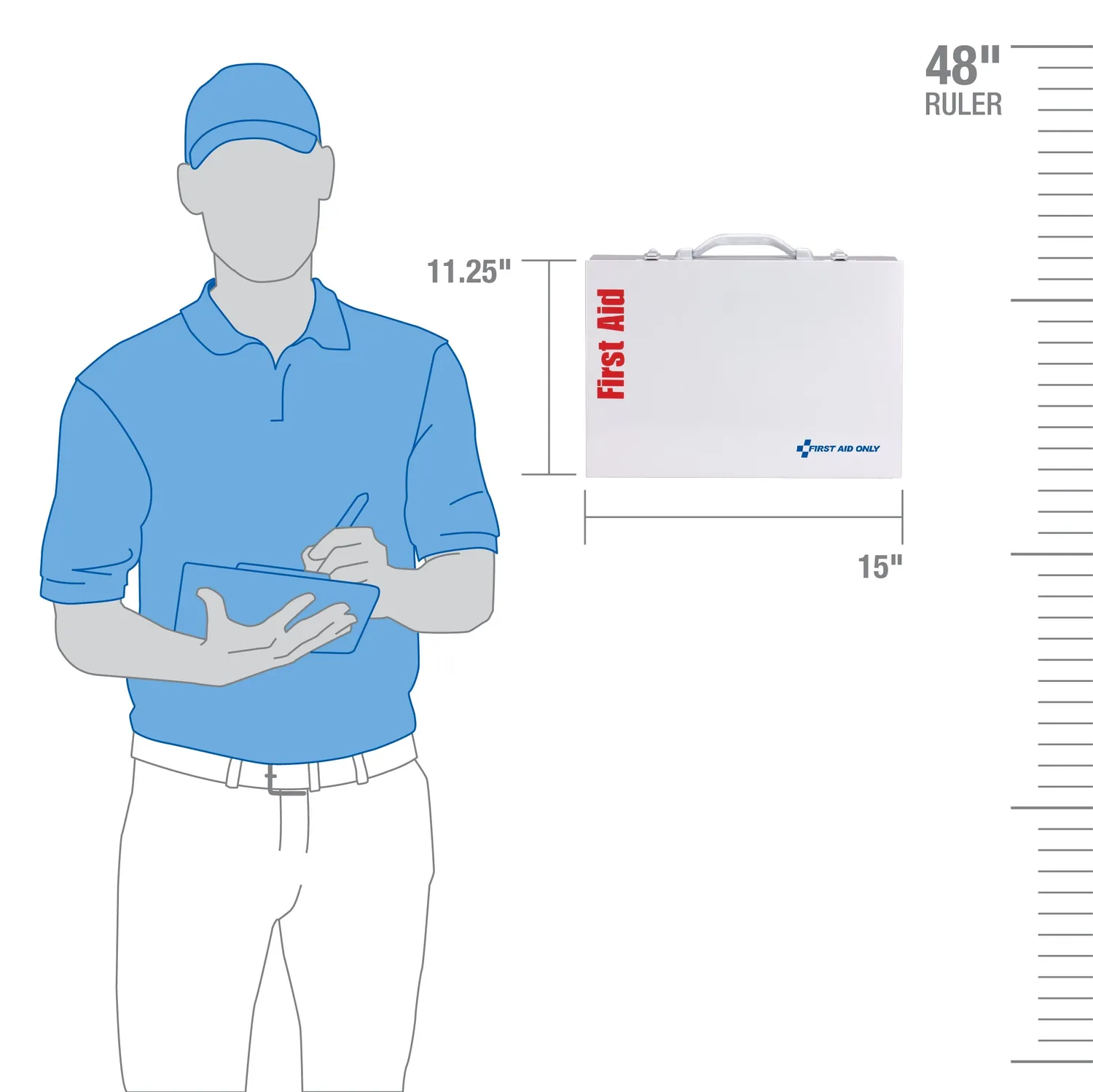 First Aid Only 75 person førstehjelpsskap metall 2 hyller