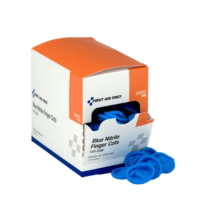 First Aid Only fingerhetter nitril large 144 stk blå