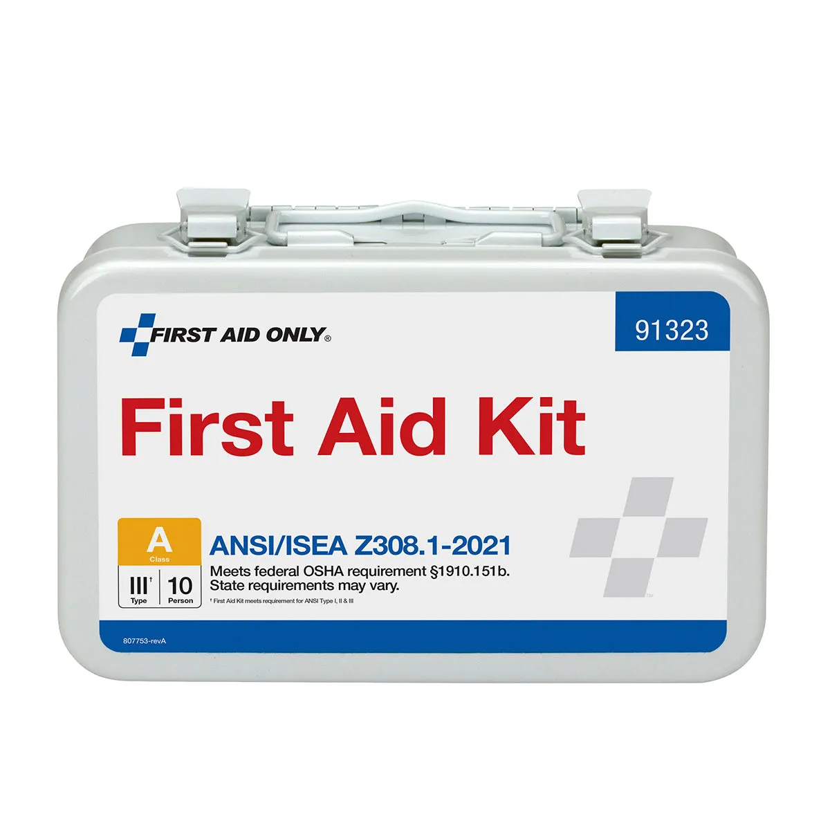 First Aid Only ANSI A førstehjelpsskrin metall 10 personer 76 deler