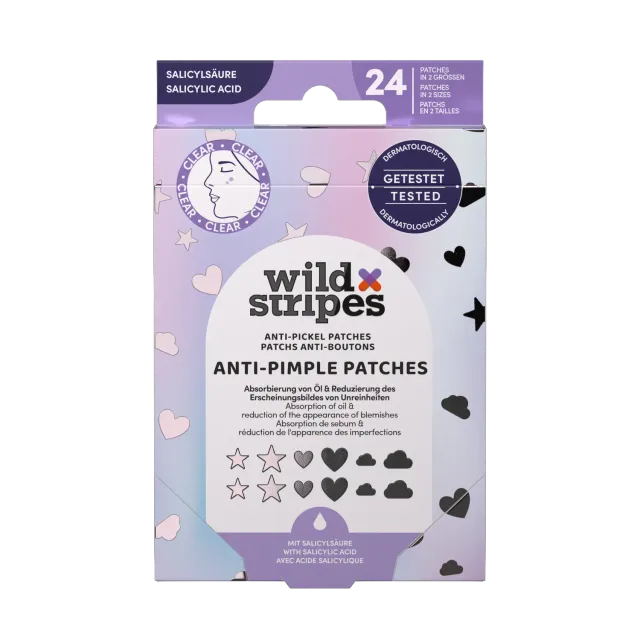 Wild Stripes Holo Clear kviserplaster hydrokolloid 24-pk sølv