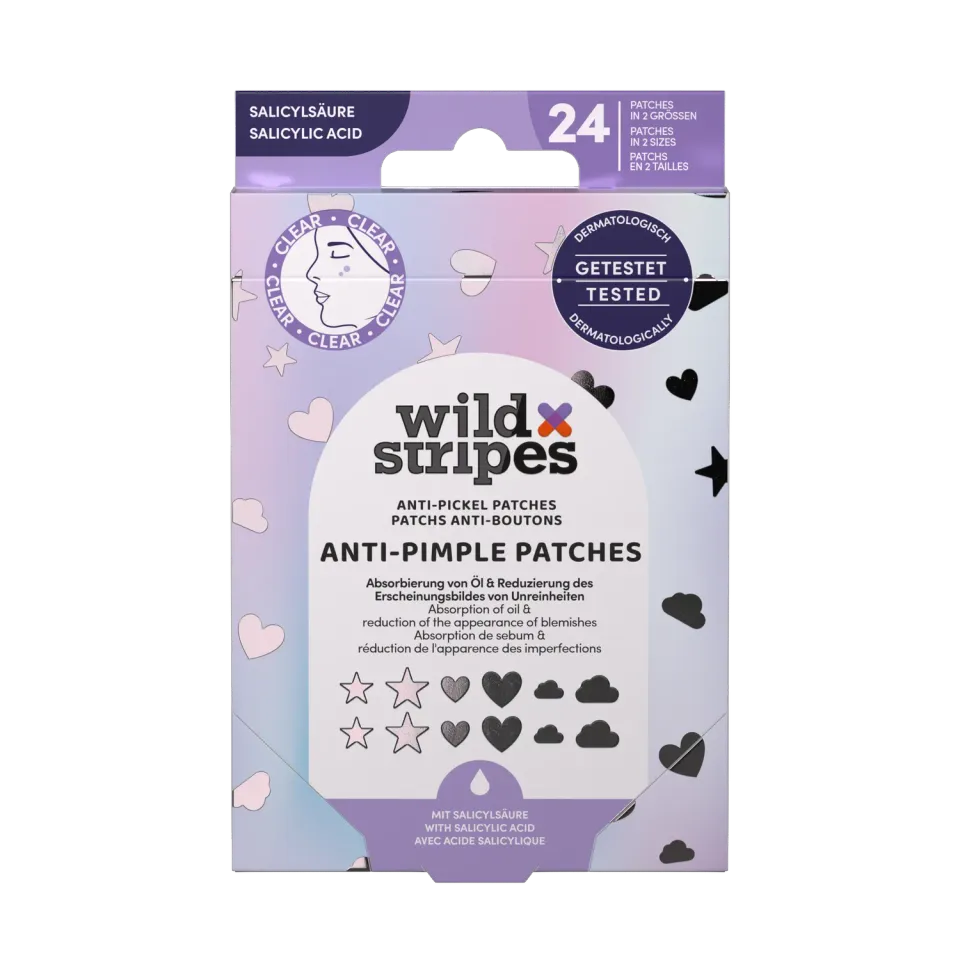 Wild Stripes Holo Clear kviserplaster hydrokolloid 24-pk sølv
