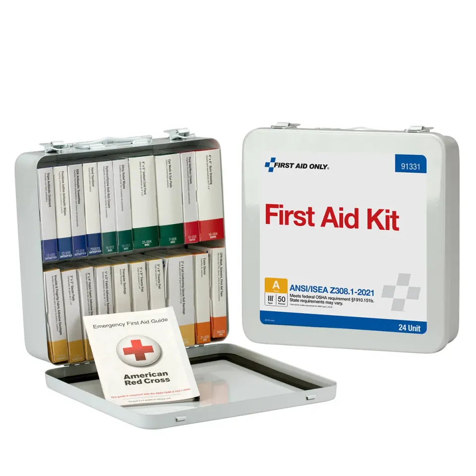 First Aid Only ANSI A førstehjelpsskap 50 personer metall 130 deler
