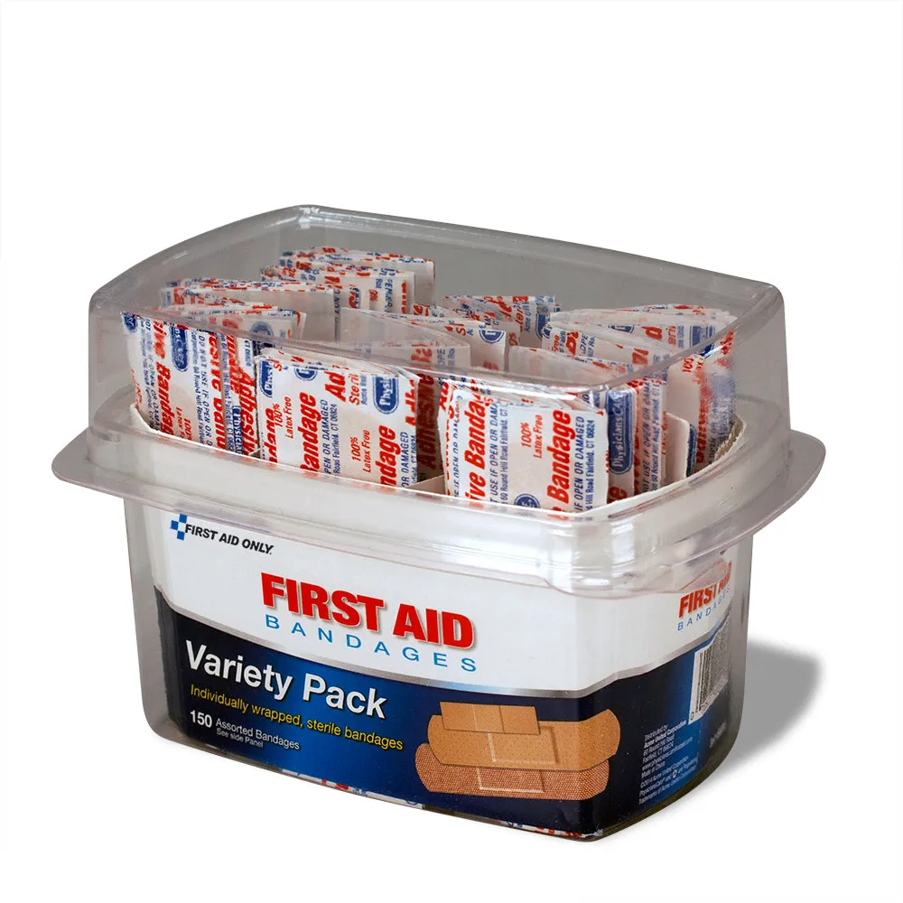 First Aid Only plaster boks 150 stk assortert pustende
