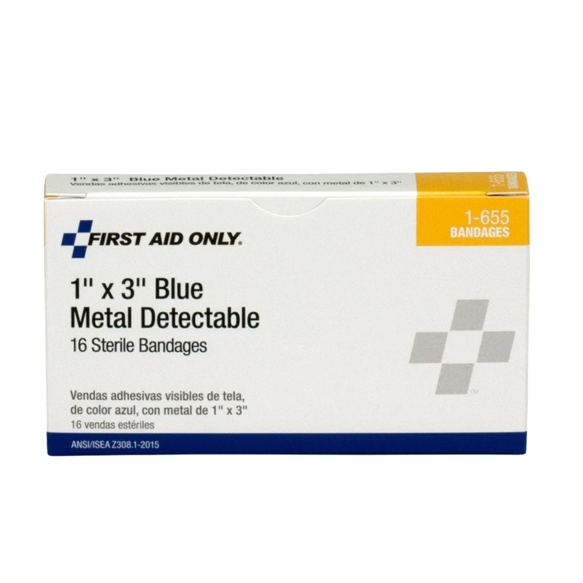 First Aid Only plaster stoff blå 2,5x7,6 cm 16 stk
