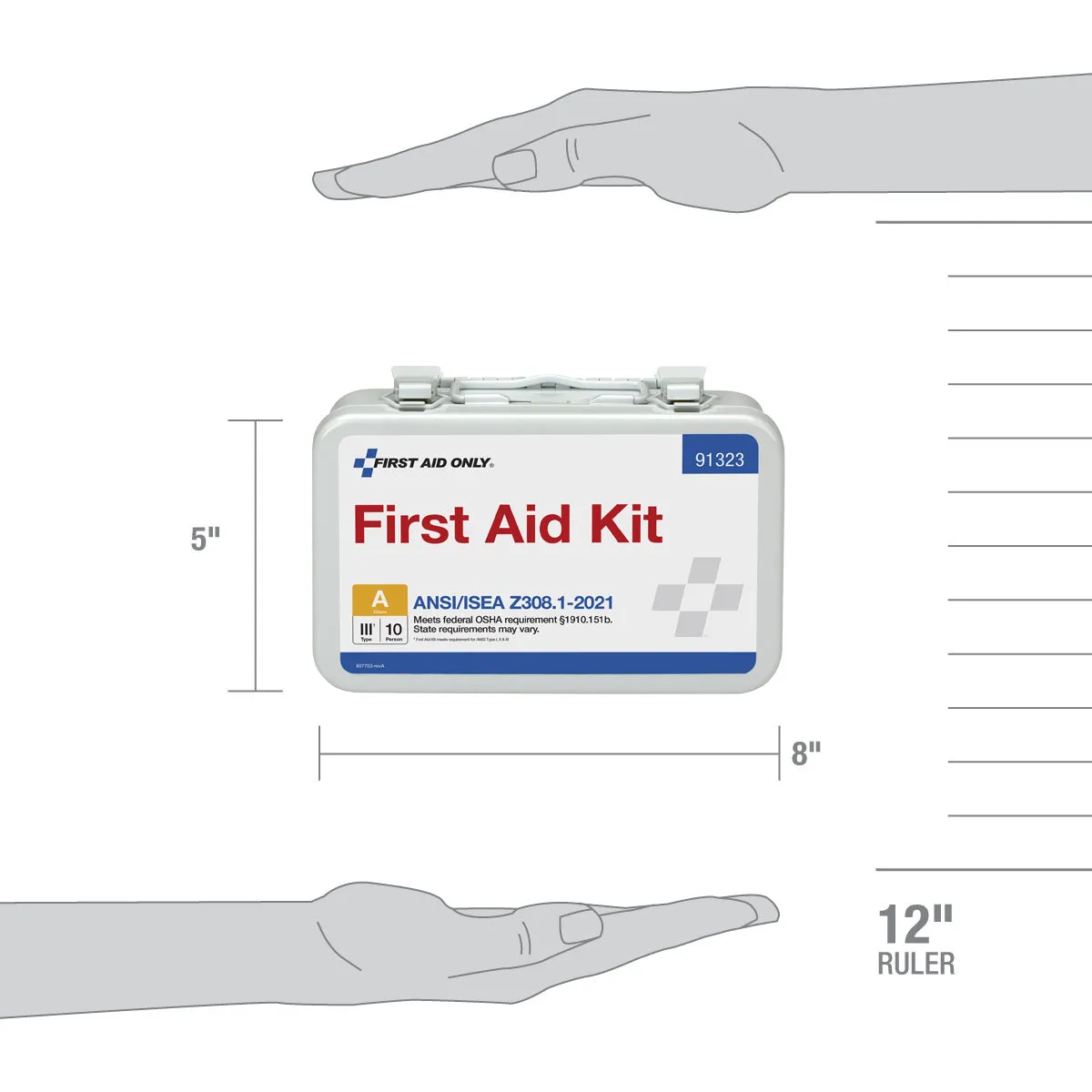 First Aid Only ANSI A førstehjelpsskrin metall 10 personer 76 deler