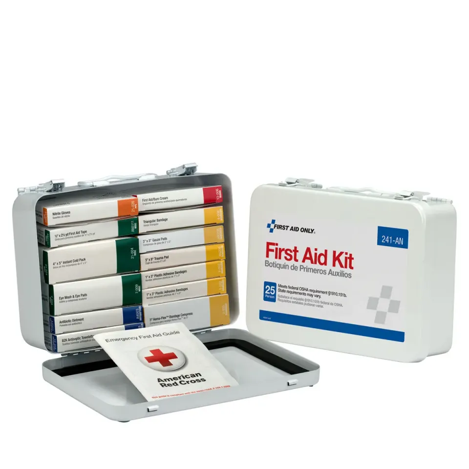 First Aid Only 16 førstehjelpsskrin metall 103 deler 25 pers