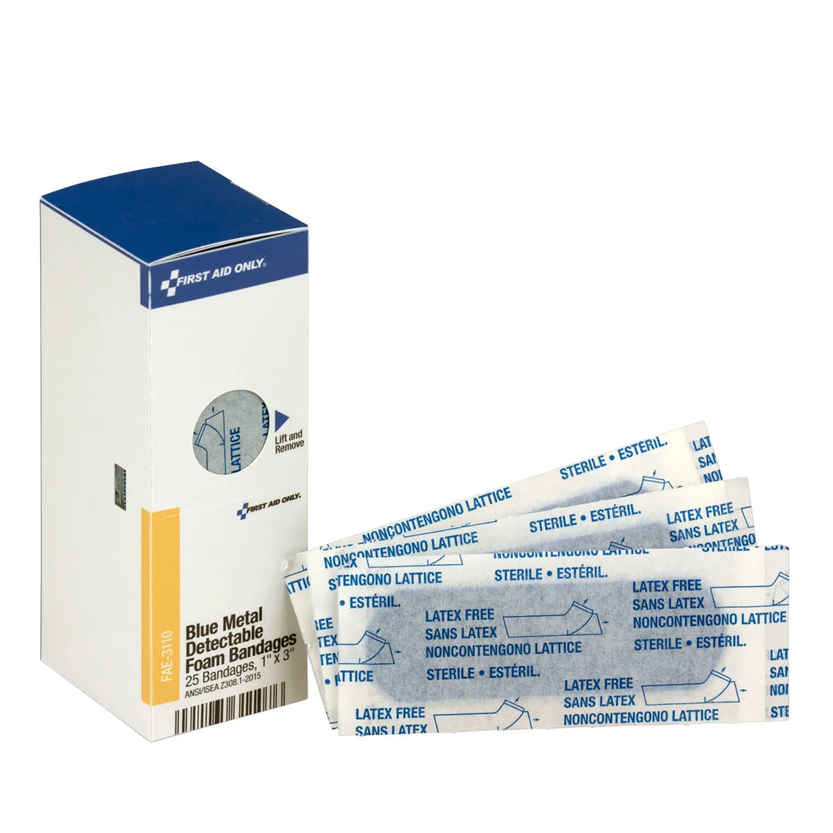 First Aid Only SmartCompliance skumplaster blå metall 2,5x7,6 cm 25 stk