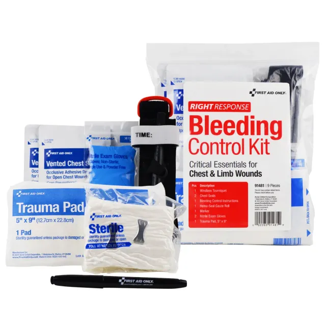 First Aid Only Critical Essentials blødningsstopp sett arm bryst