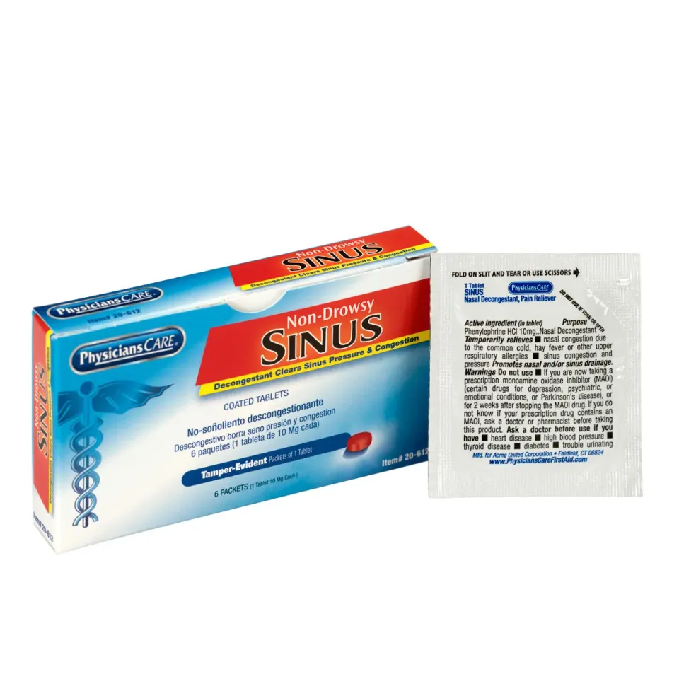 First Aid Only PhysiciansCare Sinus sinustabletter 6 stk