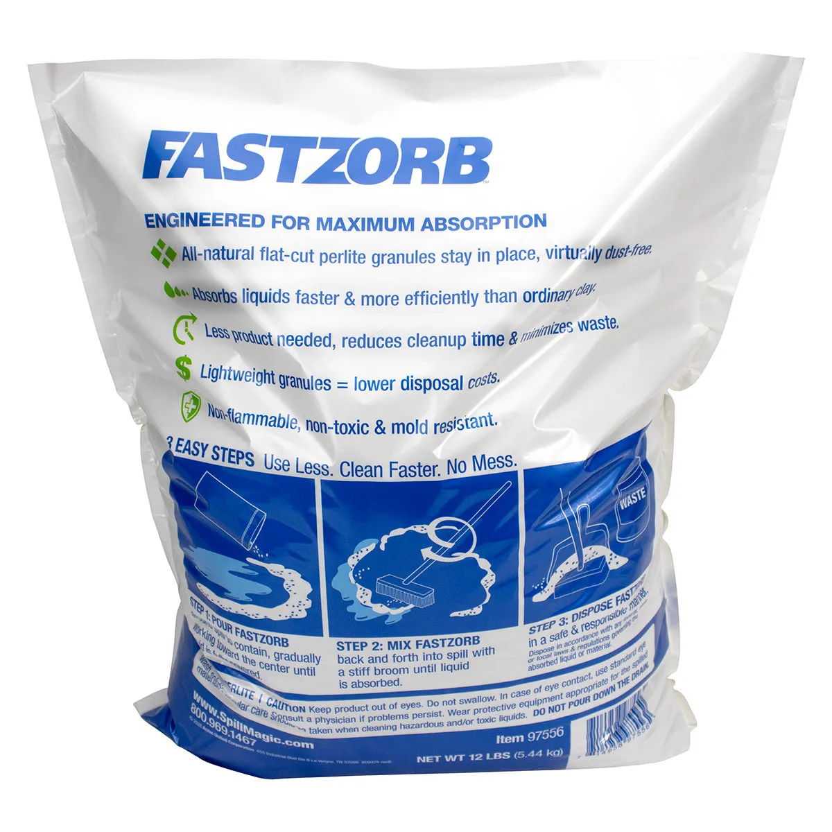 FASTZORB oljeabsorbent granulat 12 lbs pose