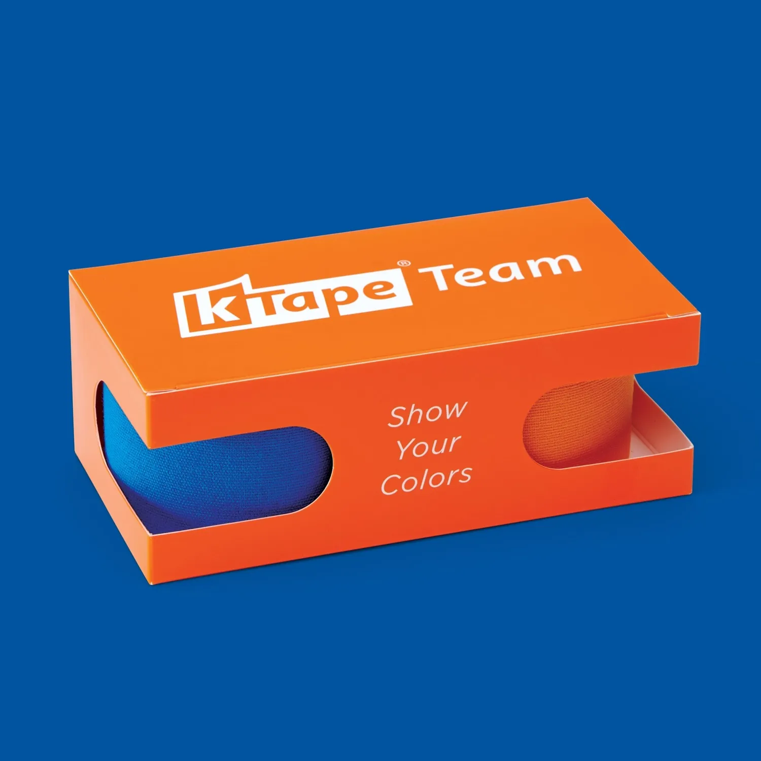 K-tape Team kinesiologitape blå og oransje 2x5 m