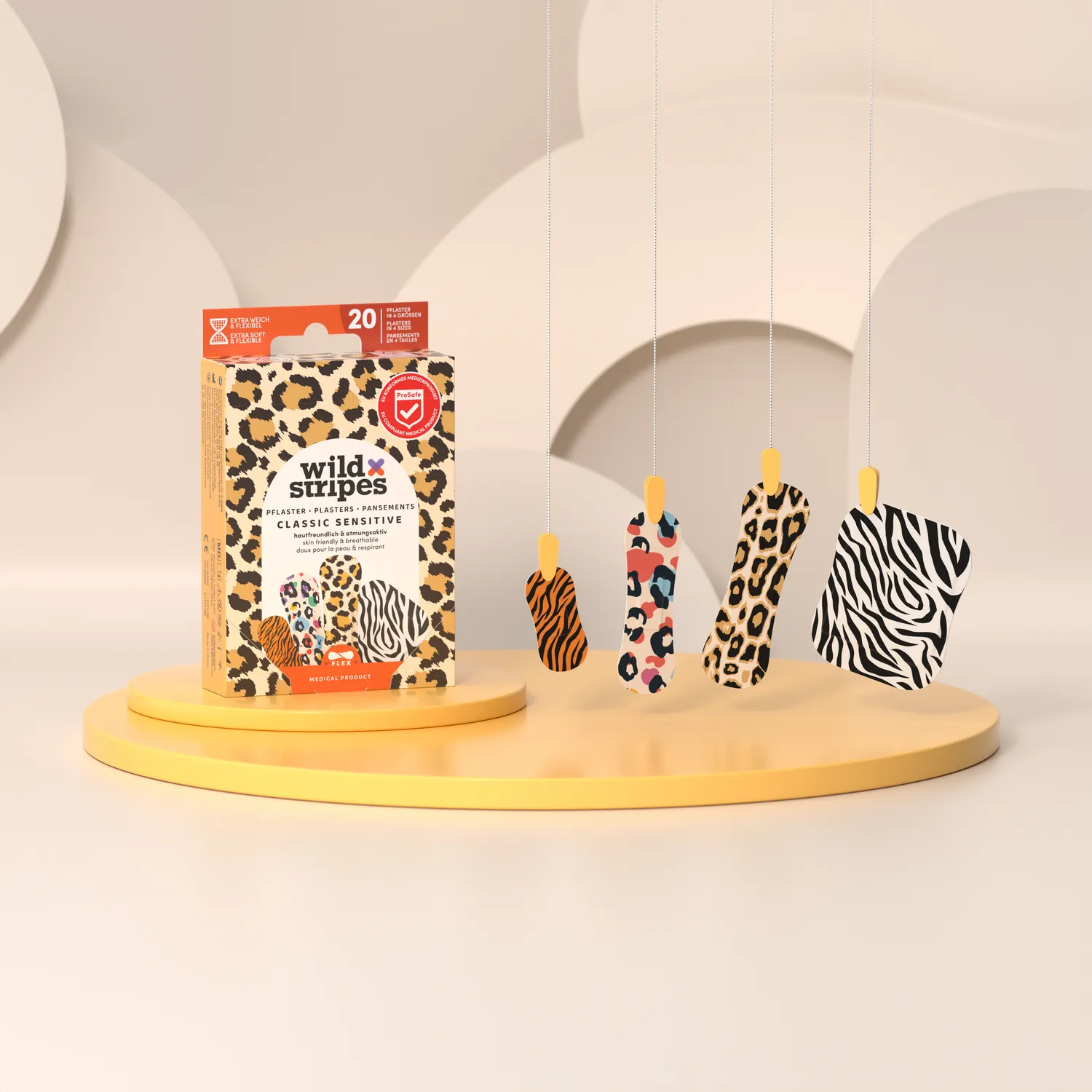Wild Stripes Classic Sensitive plaster animal 20-pk sensitiv