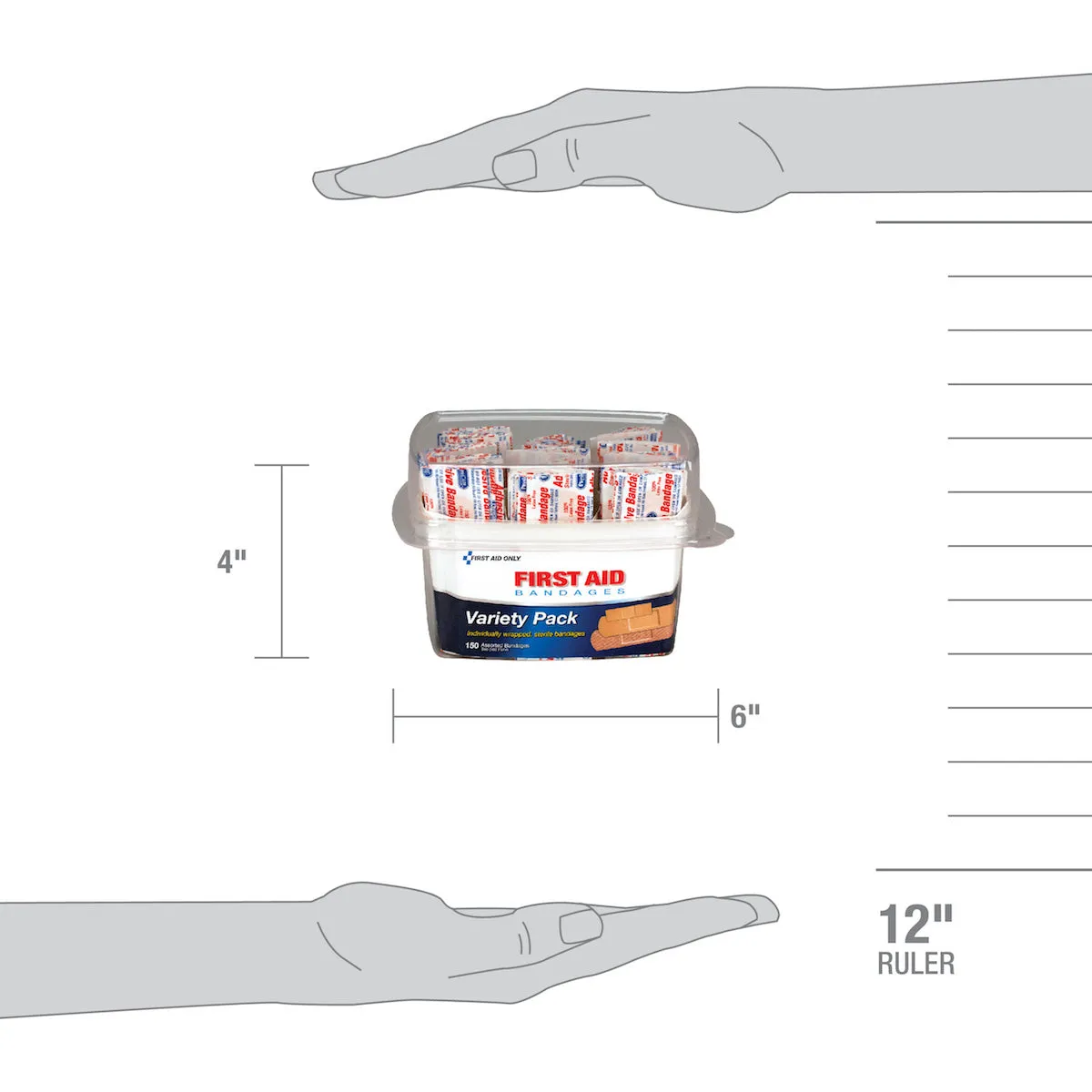 First Aid Only plaster boks 150 stk assortert pustende