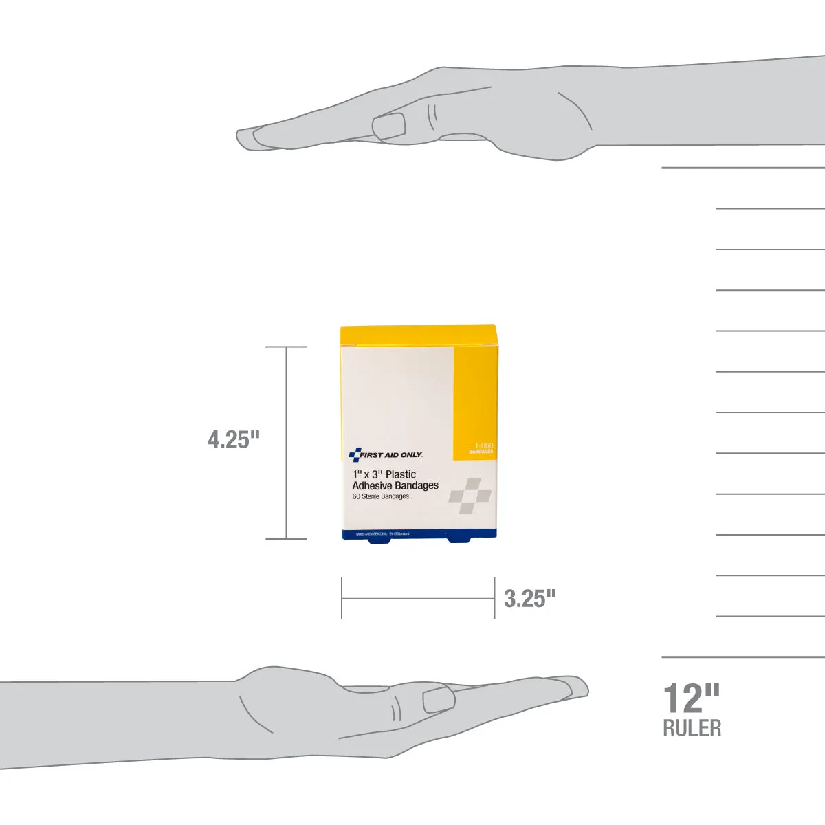 First Aid Only plastplaster 2,5 x 7,6 cm 60 stk vanntett