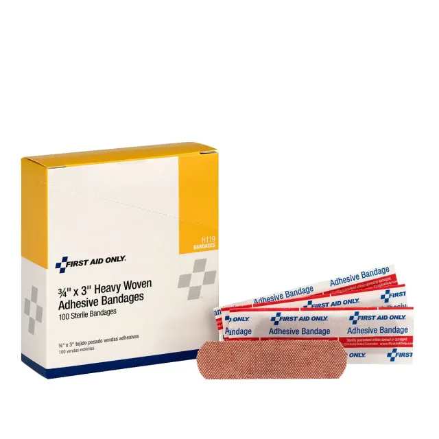 First Aid Only 3/4x3 Heavy Woven plaster 100 stk stoff