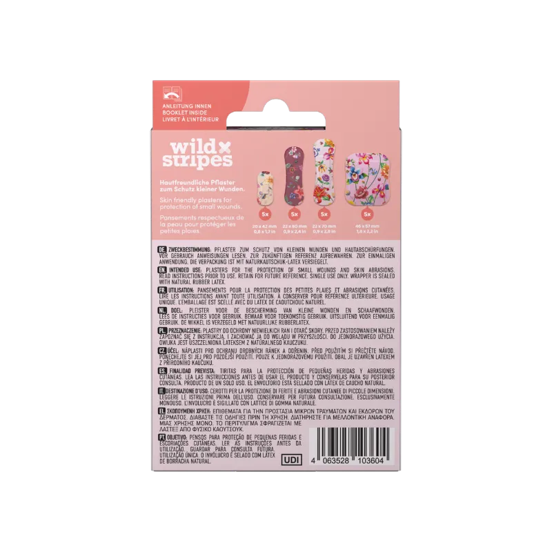 Wild Stripes Vintage Flowers sårplaster 20 stk sensitiv
